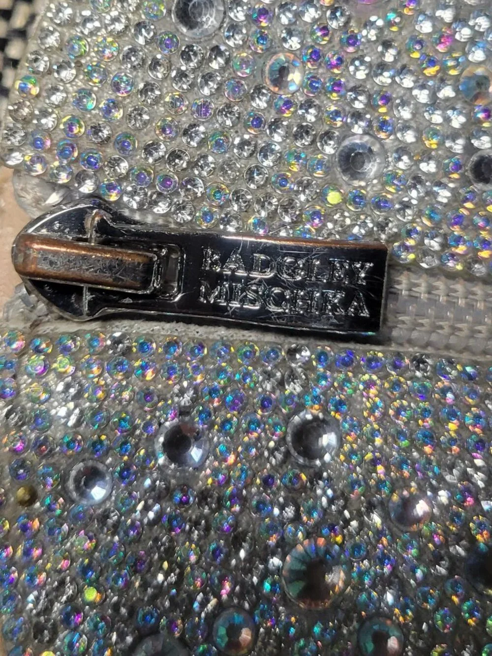 Badgley Mischka Girls Crystal Rhinestone Western Cowboy Boots Silver Size 4